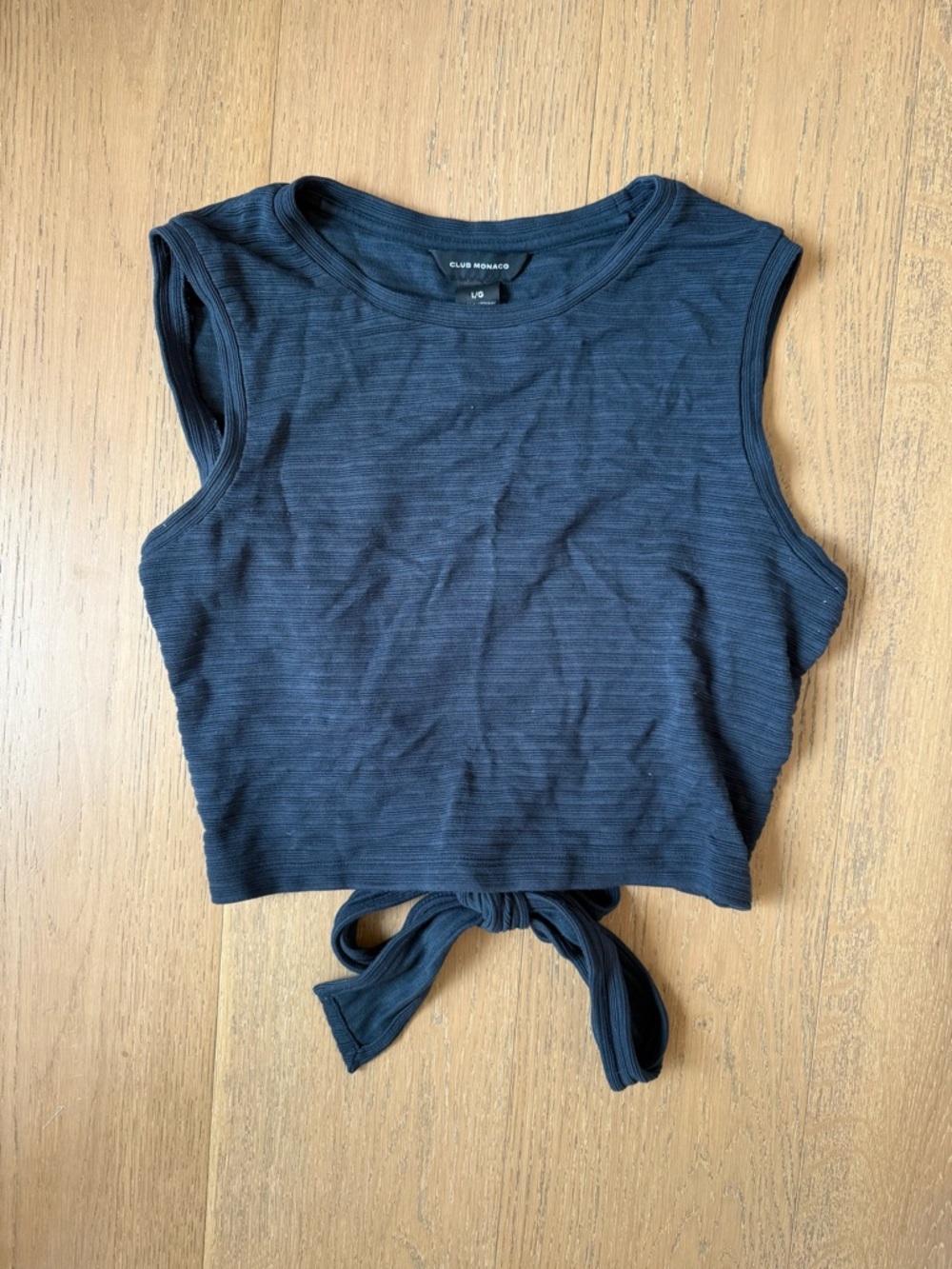 Club Monaco Navy Tie-Back top